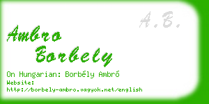 ambro borbely business card